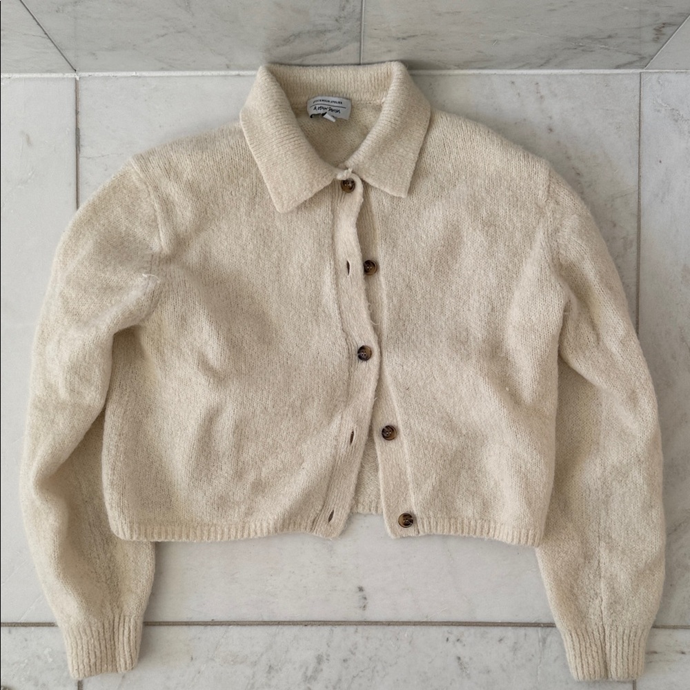 & Other Stories Cream Button-Up Cardigan